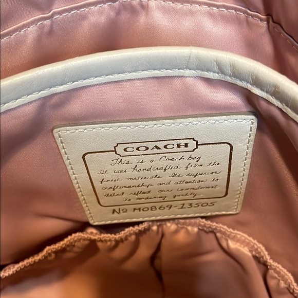 EUC Coach white metallic shimmer Leather Handbag - Picture 8 of 10